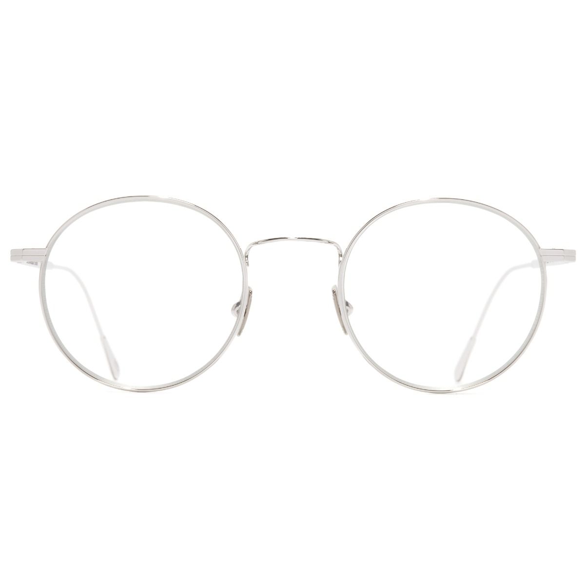 0001 Round Optical Glasses-18K White Gold Rhodium