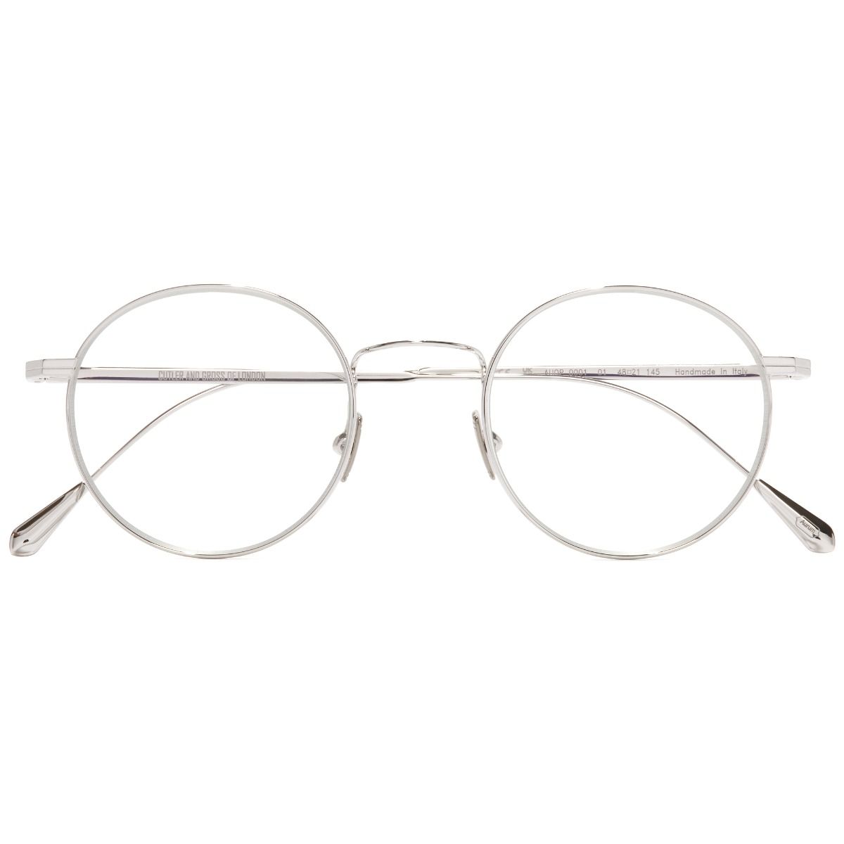 0001 Round Optical Glasses-18K White Gold Rhodium