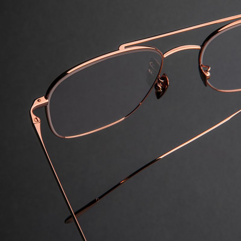 0003 Aviator Optical Glasses-18K Rose Gold