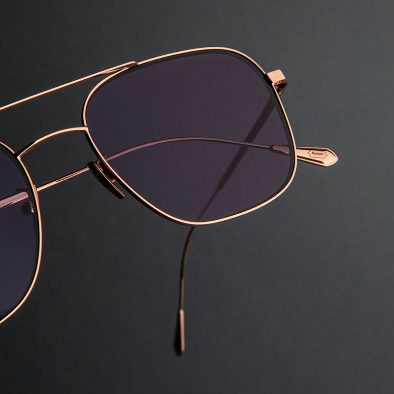 0003 Aviator Sunglasses-18K Rose Gold 