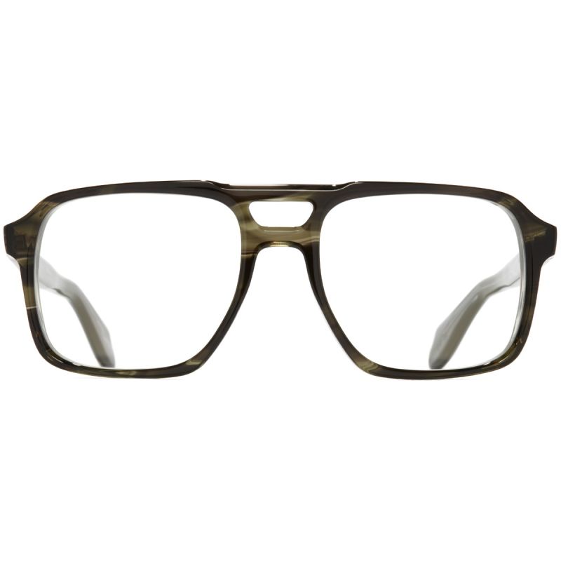 1394 Optical Aviator Glasses-Striped Green Havana