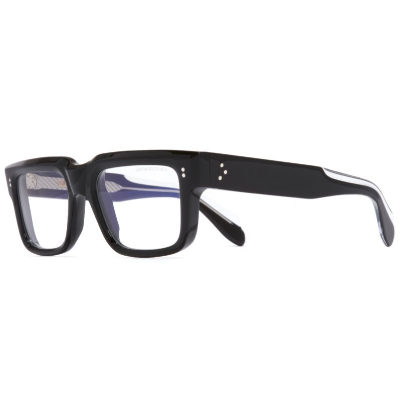 1403 Square Optical Glasses-Black on Crystal