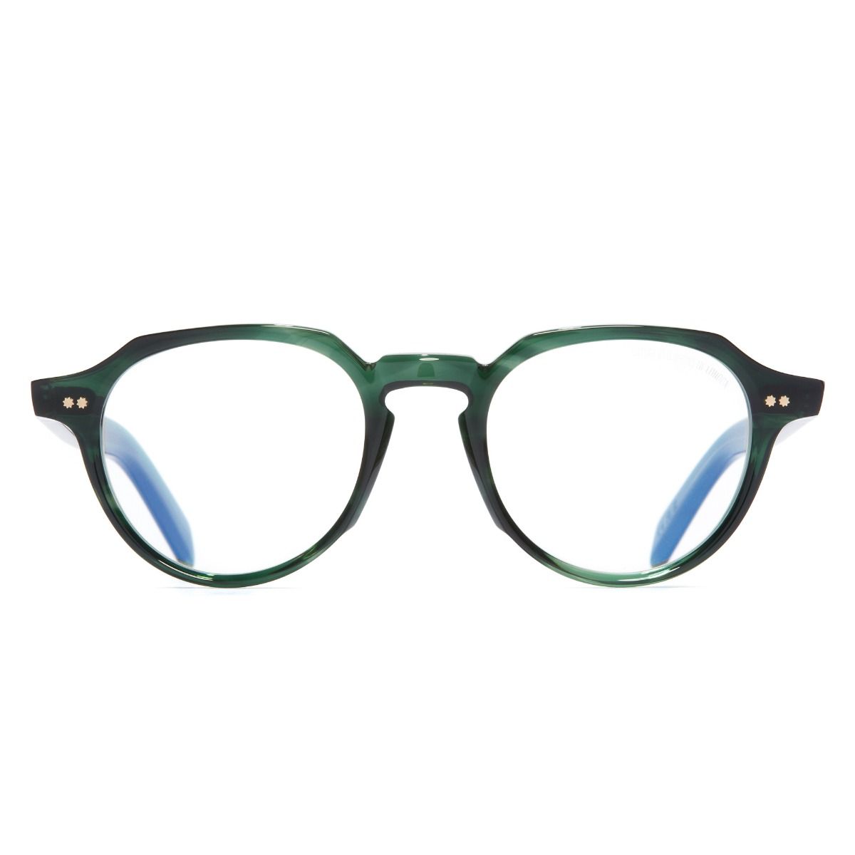 GR06 Round Optical Glasses-Striped Dark Green