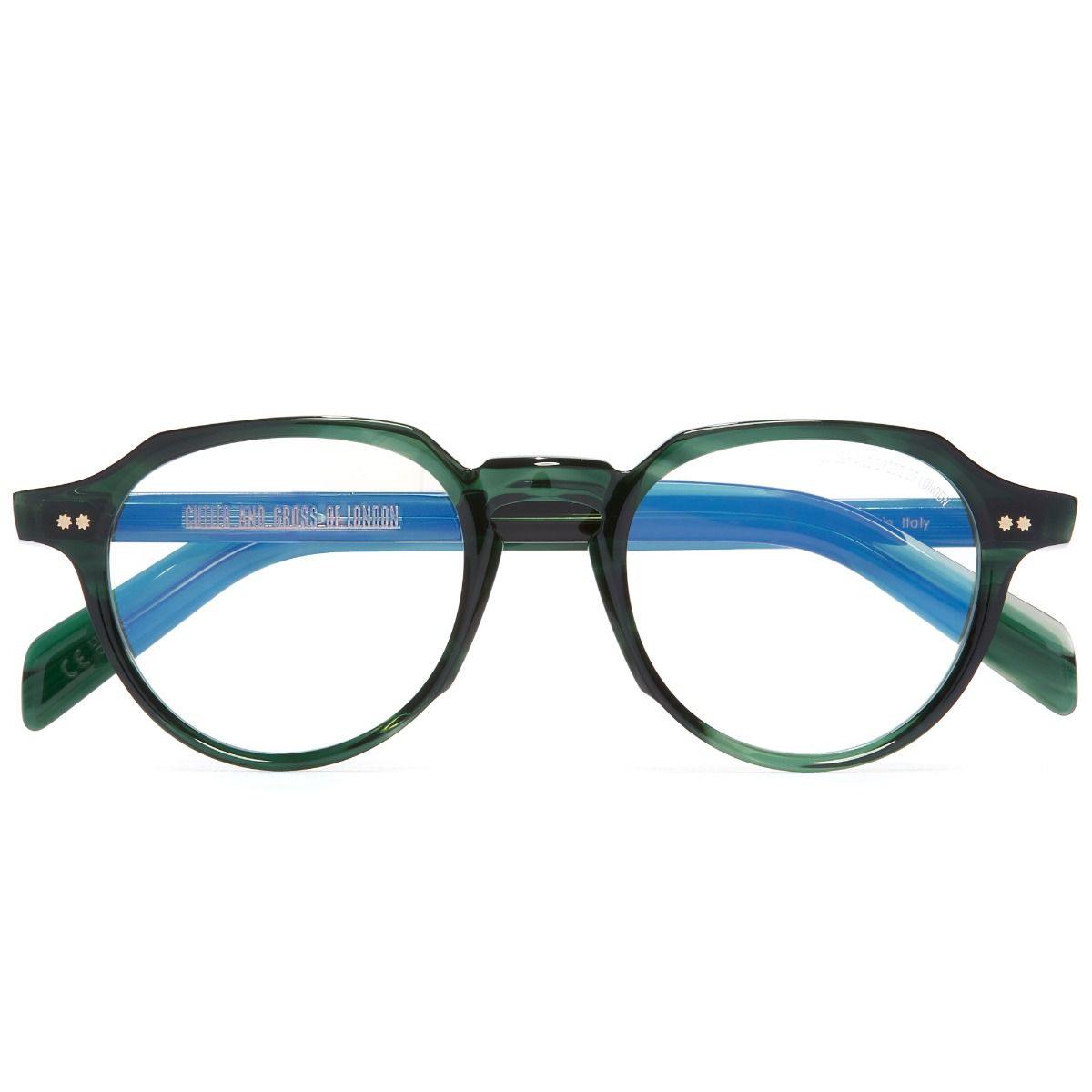 GR06 Round Optical Glasses-Striped Dark Green