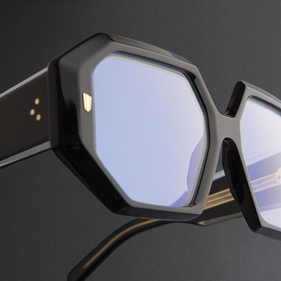 9324 Square Optical Glasses-Black on Crystal