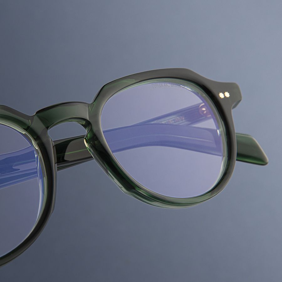 GR06 Round Optical Glasses-Striped Dark Green