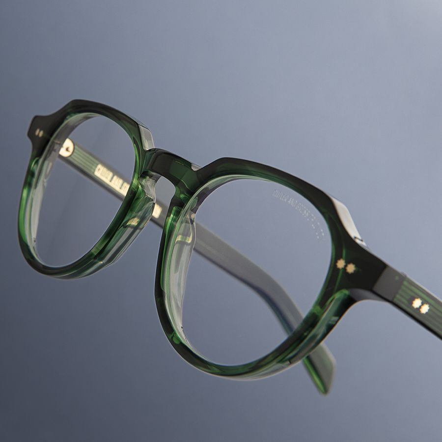 GR06 Round Optical Glasses-Striped Dark Green