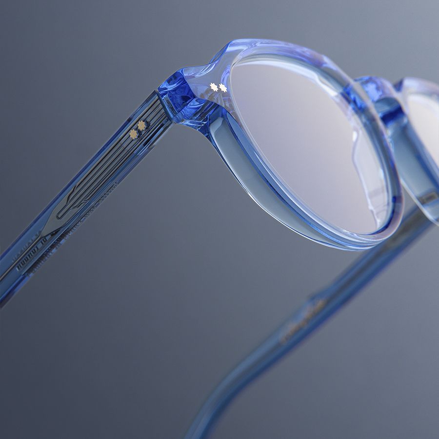 GR06 Colour Studio Round Optical Glasses-Blue Crystal