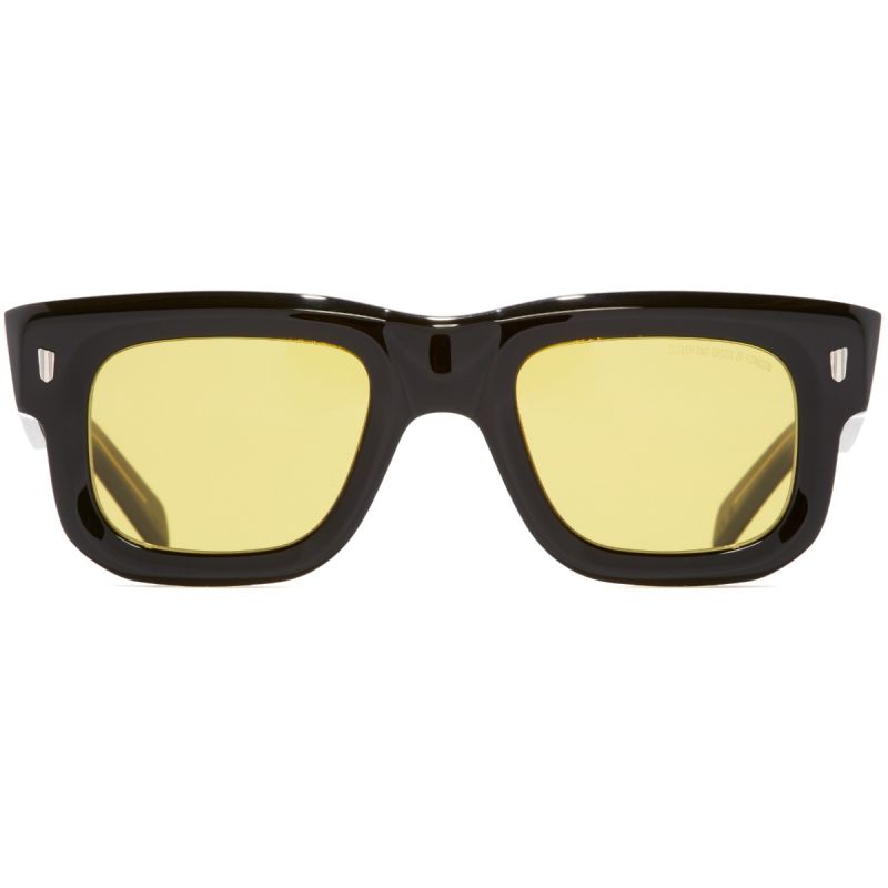 1402 Square Sunglasses-Yellow on Black