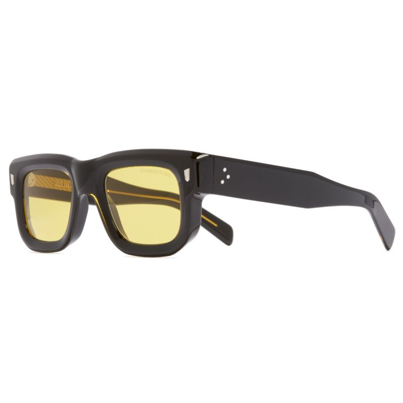 1402 Square Sunglasses-Yellow on Black