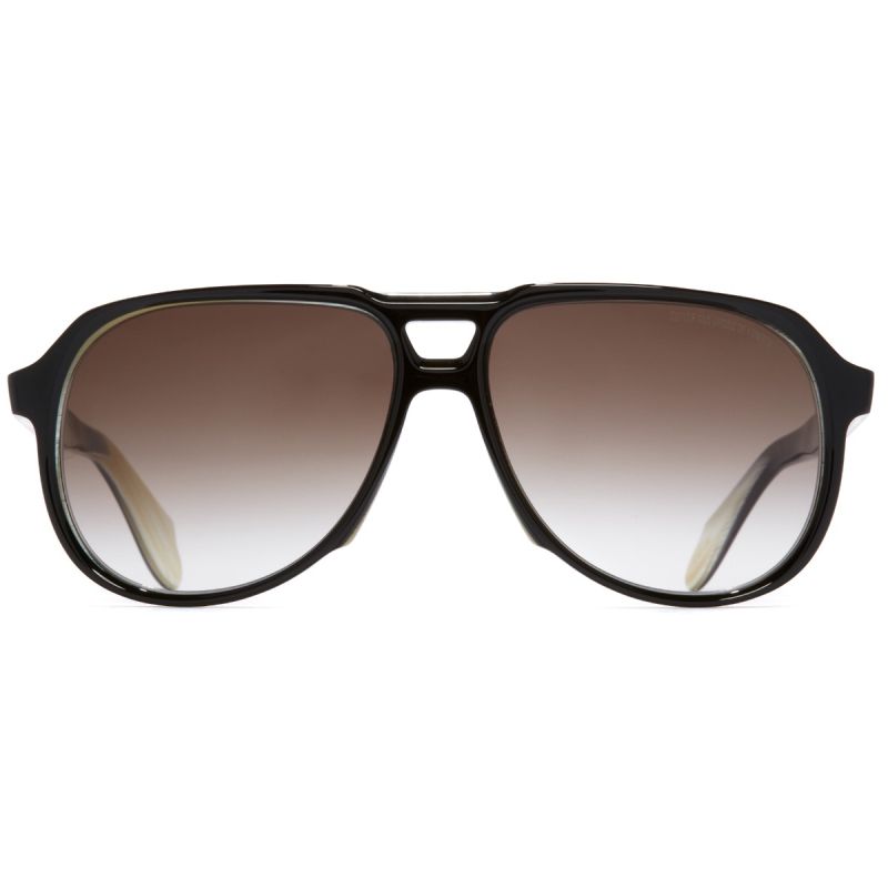 9782 Aviator Sunglasses-Black on Horn