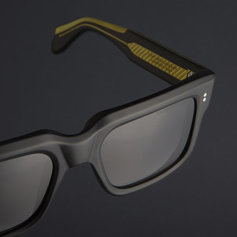 1403 Square Sunglasses-Black Matt on Shiny Yellow