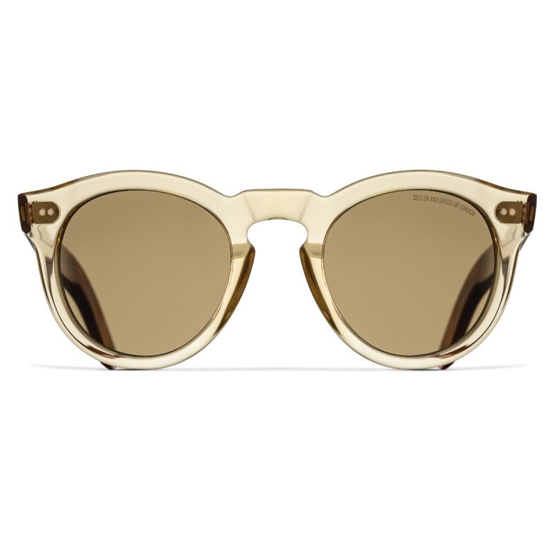 0734 Round Sunglasses-Crystal Dark Yellow