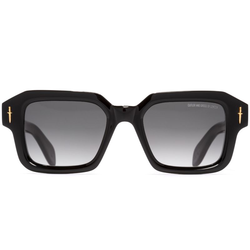 The Great Frog Frog Bones Link Limited Edition Rectangle Sunglasses-Black Gold