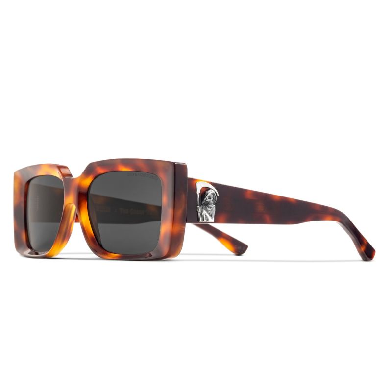 The Great Frog Reaper Square Sunglasses-Tiger Eye Havana