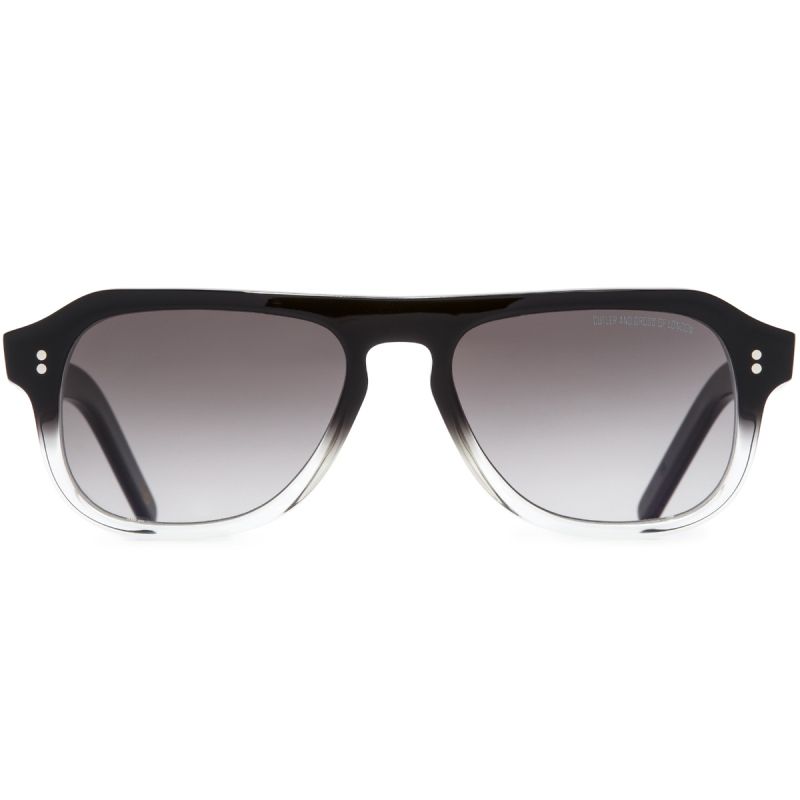 0822V2 Kingsman Aviator Sunglasses-Black To Clear Fade